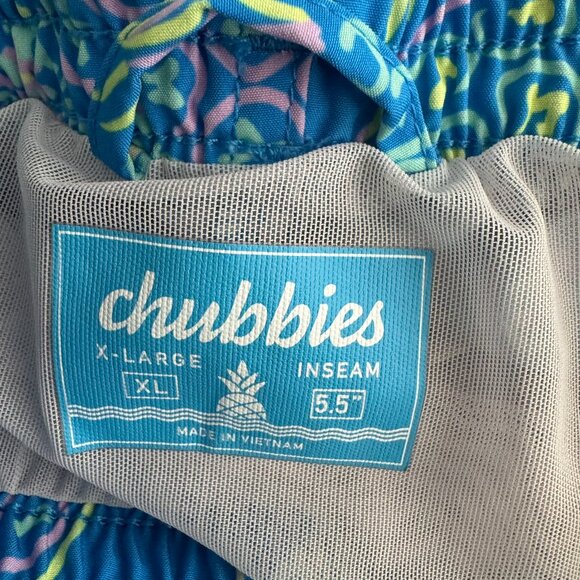 Chubbies‎ The Bay Breezes Swim Trunks Shorts Mens XL Pineapple Blue SS-1859 - Picture 7 of 9
